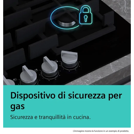 SIEMENS EG6B5PK90 Piano Cottura Gas 60cm Inox 4 Fuochi Ghisa iQ300