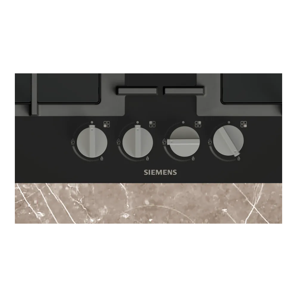 SIEMENS EN6B6HK40 燃气烹饪地板 60厘米玻璃黑吉沙 iQ300