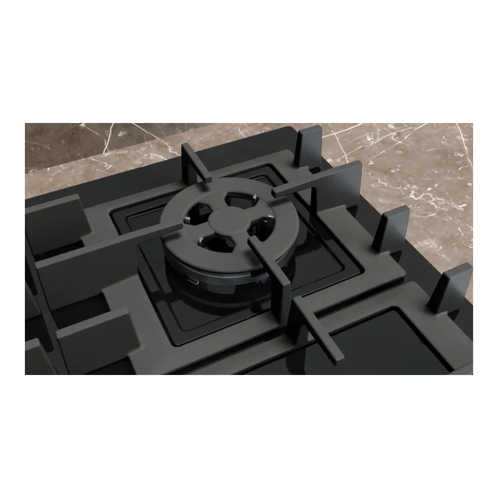 SIEMENS EN6B6HK40 燃气烹饪地板 60厘米玻璃黑吉沙 iQ300