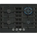 Piano Cottura a Gas SIEMENS EN6B6HK40 iQ300 - 60 cm - 4 Fuochi - Vetroceramica Nero - Griglie in Ghisa