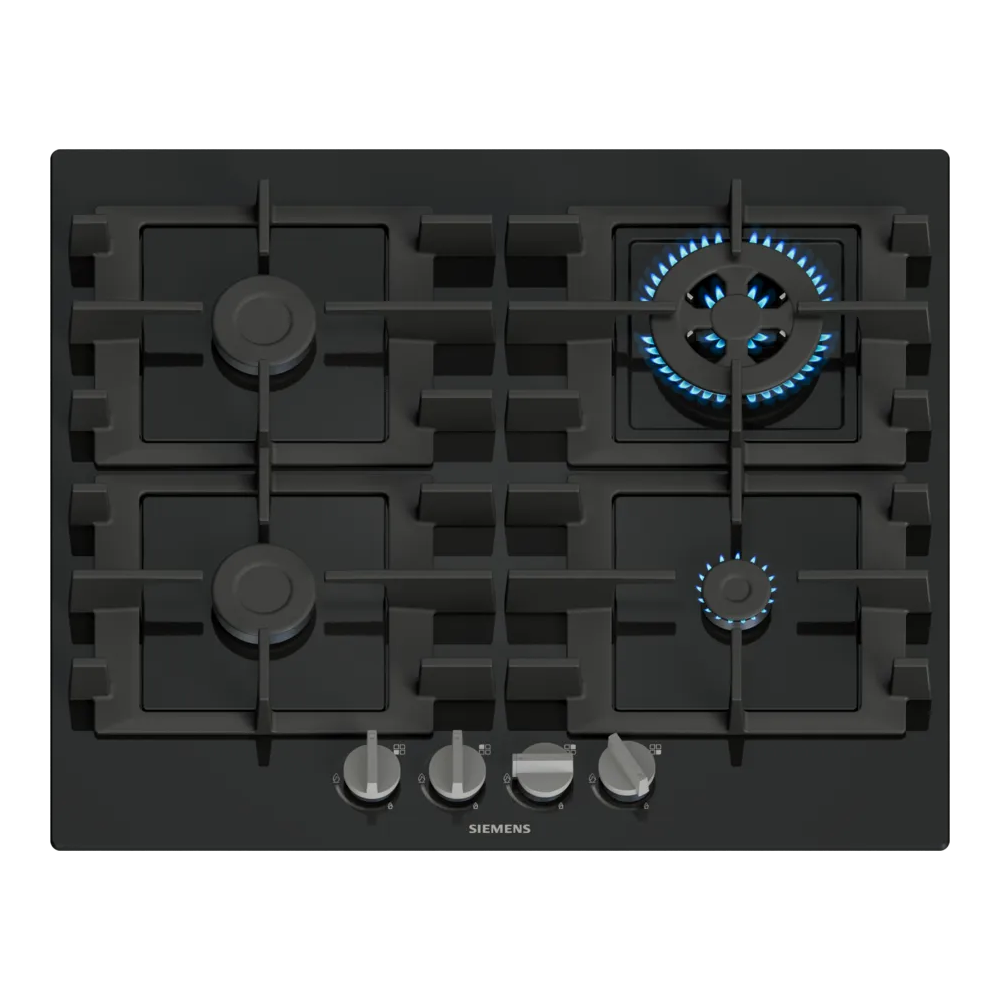 SIEMENS EN6B6HK40 燃气烹饪地板 60厘米玻璃黑吉沙 iQ300