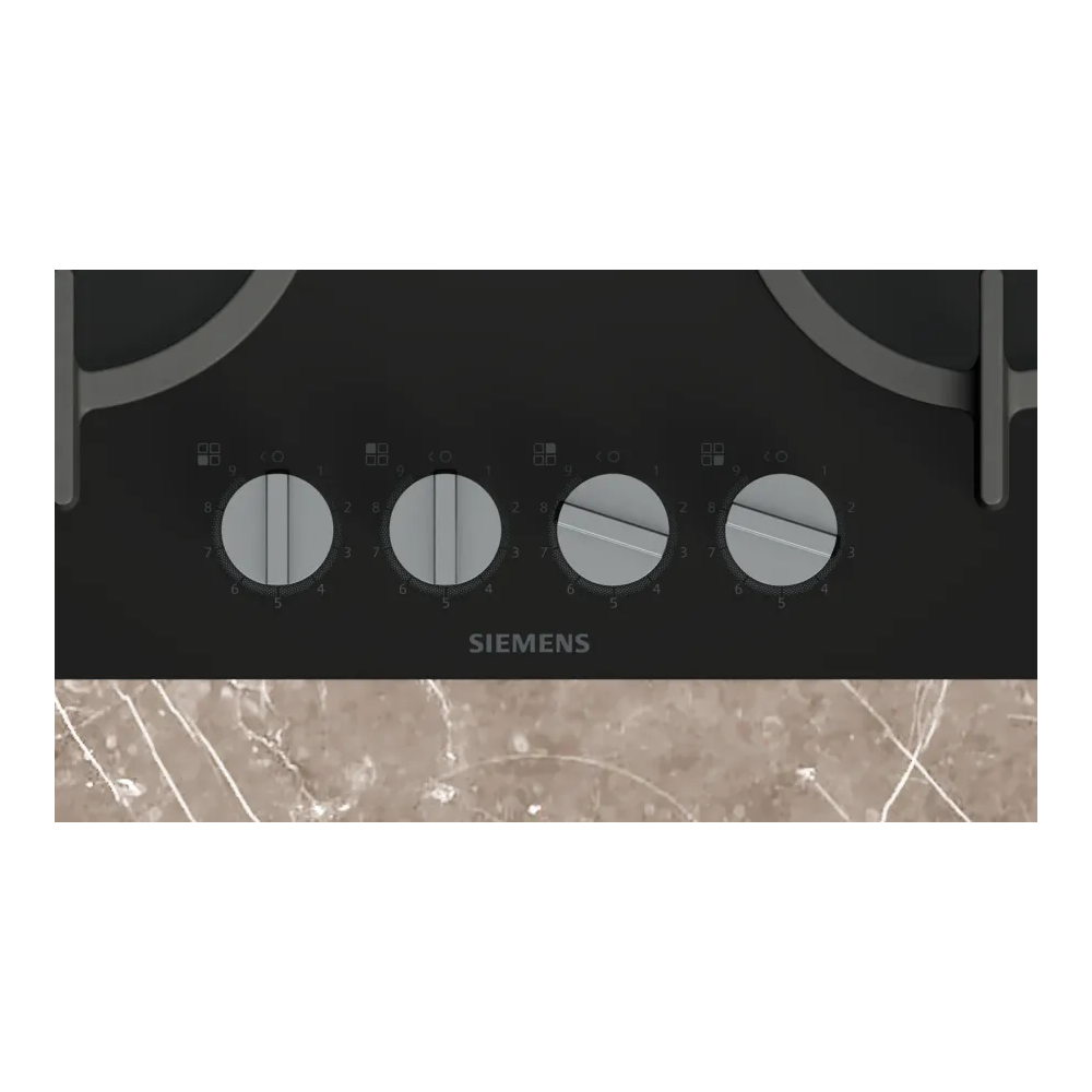 Piano Cottura a Gas SIEMENS EP6A6HI10 iQ700 stepFlame - 60 cm - 4 Fuochi - Vetro Nero
