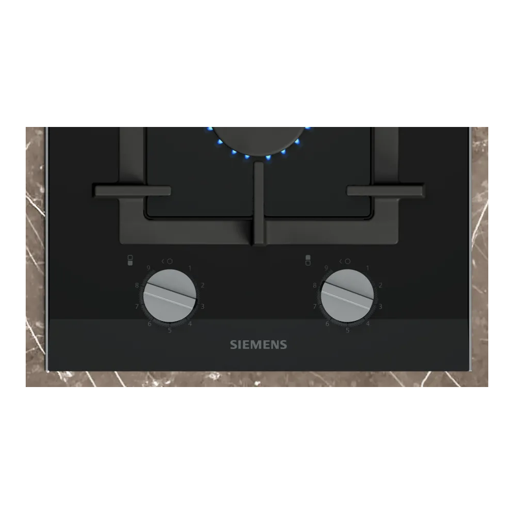 SIEMENS ER3A6BI40 Piano Cottura Gas Domino 30cm stepFlame Vetro Nero