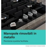 SIEMENS EP7A6QI10 Piano Cottura Gas 75cm stepFlame Wok Vetro Nero iQ500