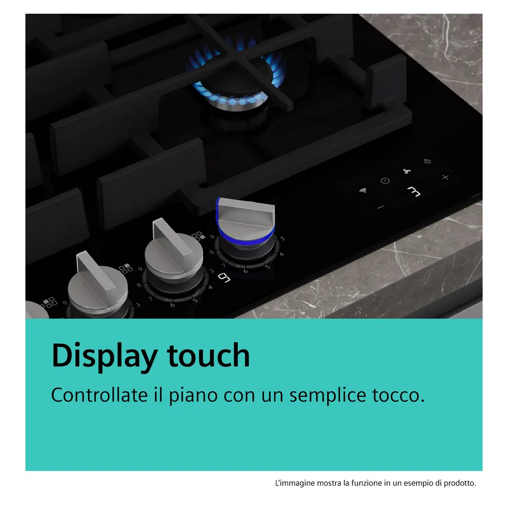 SIEMENS ER7A6RH40 Cotttura Gas 75cm iQ700 Étape intelligente Flame Wok