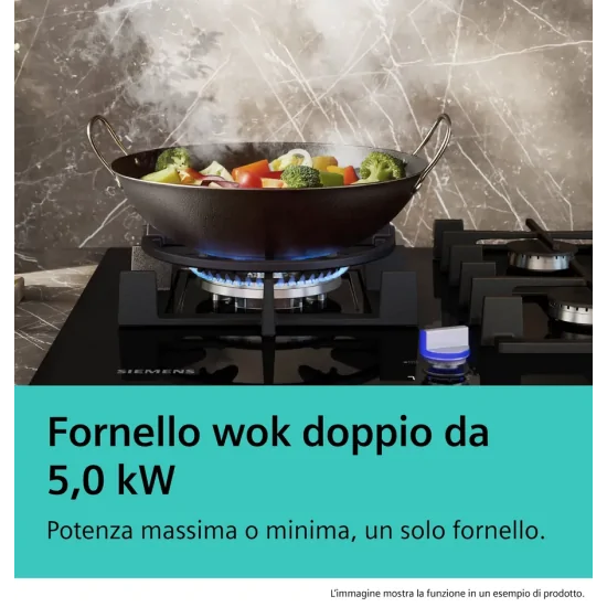 SIEMENS ER9A6SH40 Cottura Gas 90cm iQ700 stepFlame Glas schwarz