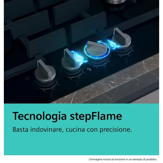 SIEMENS ER9A6SH40 Cottura Gas 90cm iQ700 stepFlame Glass Black