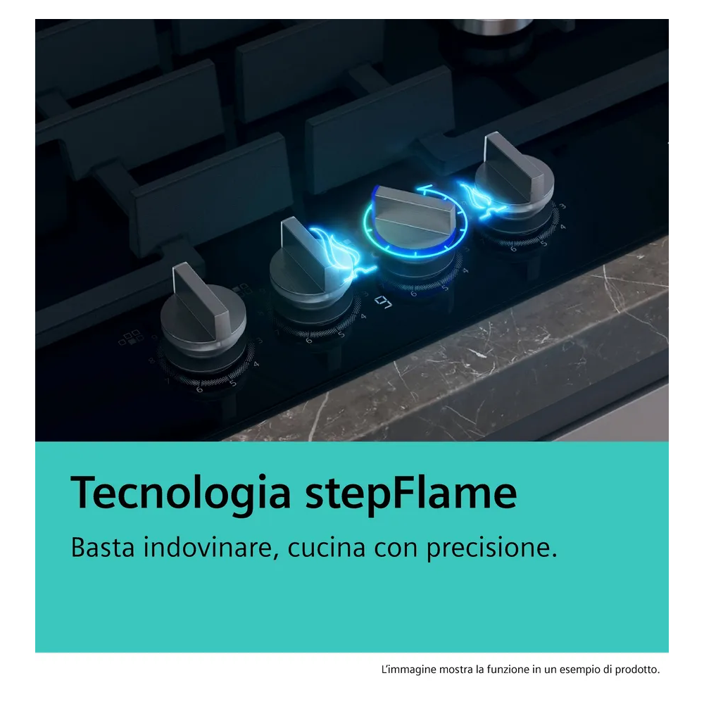 SIEMENS ER9A6SH40 Cottura Gas 90cm iQ700 stepFlame Glass Black