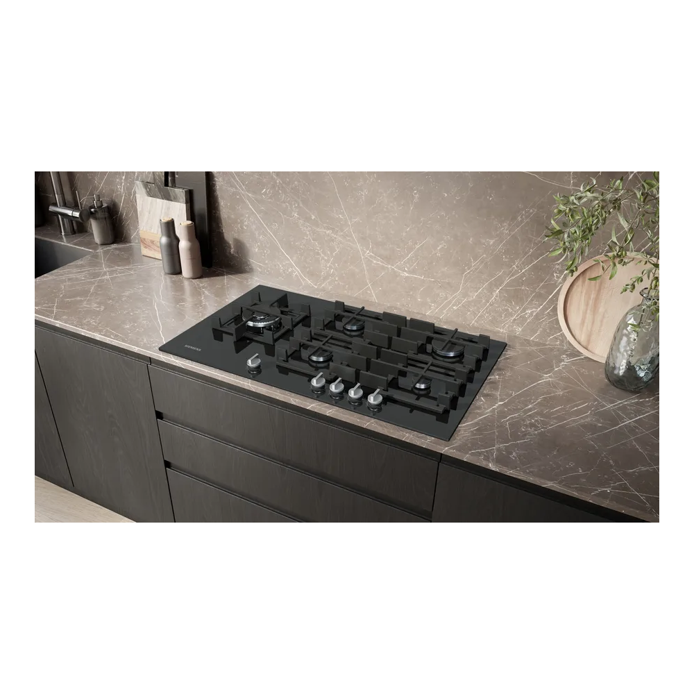 SIEMENS ER9A6SH40 Cotttura Gas 90cm iQ700 stepFlame Glass Black