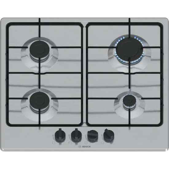 BOSCH PGP6B5K80 Gas Cocina Piso 60cm Serie 4 - 4 Inoxidable Cocineros de acero