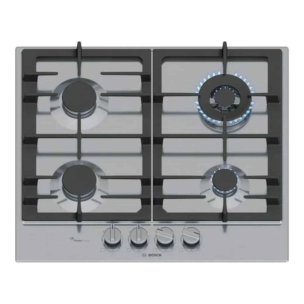 BOSCH PCH6A5I95 Gas Cooking Floor 60cm FlameSelect Wok 3.5kW Stainless Steel