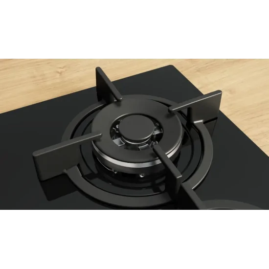 BOSCH PPH6A6I10 Gasherd Boden 60cm FlameSelect Wok Schwarzglas