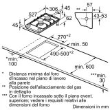 BOSCH PRB3A6I40 Cottura Gas Domino 30cm FlameSelect Schwarzes Glas