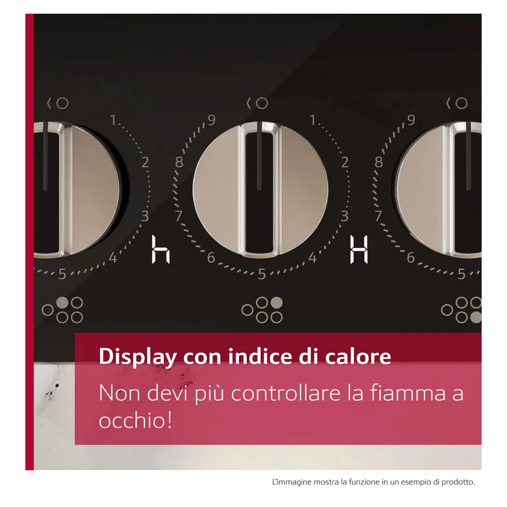 NEFF T29RHS4S0 Piano Cottura Gas 90cm FlameSelect Wok 5kW Vetro Nero