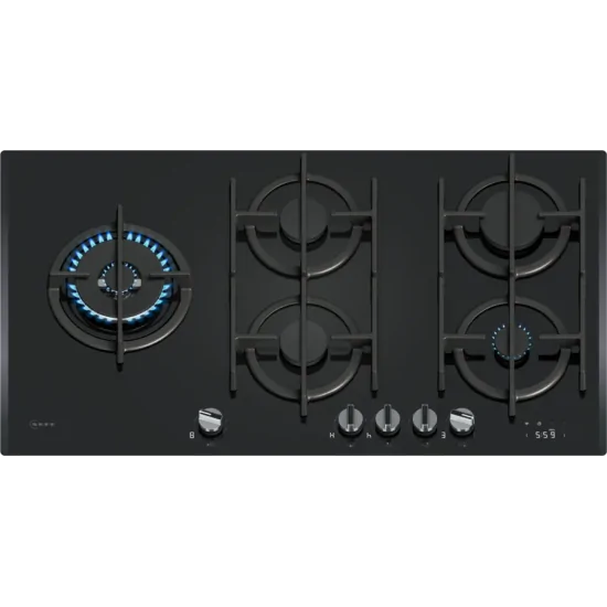 NEFF T29RHS4S0 Gas Cooking Floor 90cm FlameSelect Wok 5kW Black Glass