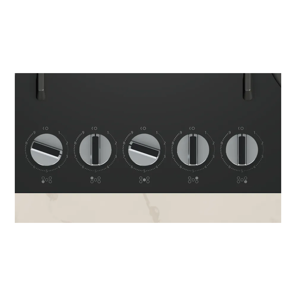 NEFF T27PIQ4S0 Gasherd Boden 75cm FlameSelect Wok 4kW Schwarzglas