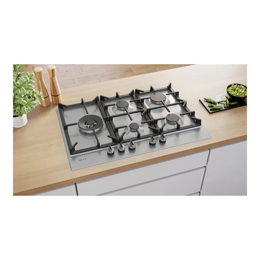 NEFF T27CIS8N0 Gasherd Boden 75cm FlameSelect Dual Wok 5kW Edelstahl