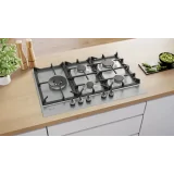 NEFF T27CIS8N0 Gas Cooking Floor 75cm FlameSelect Dual Wok 5kW Acier inoxydable