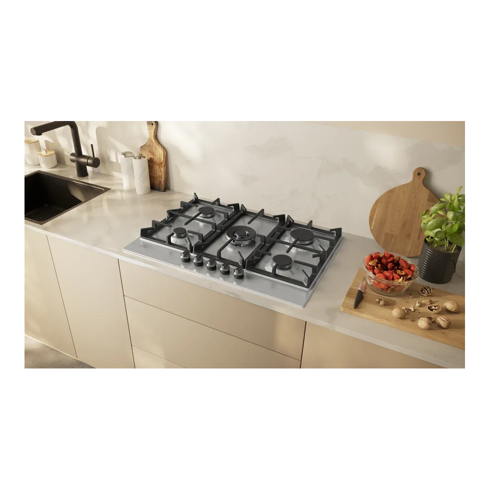 Wohnung Kochen Edelstahl dreifach zentrale Krone.a Gas 75 cm NEFF