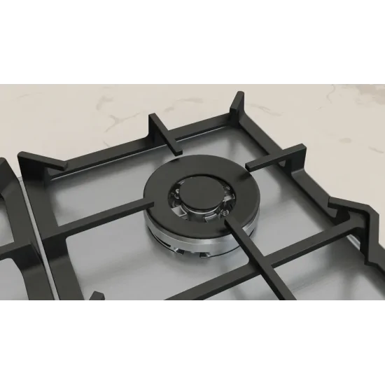 Plancher Cooking Couronne triple en acier inoxydable .a Gaz de 60 cm 4 feux NEFF