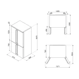 SMEG FQ60CPO6 Kühlschrank 4 Türen Keine Frostcreme-Klasse E