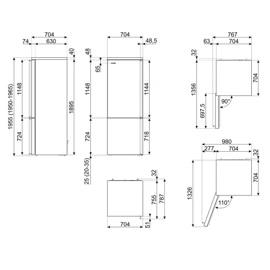 Smeg FA3905LX6 Frigorifero Combinato No Frost Inox Classe D