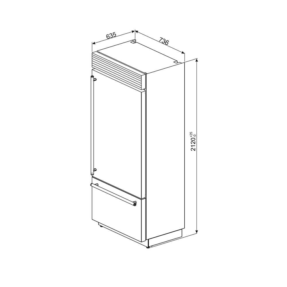 SMEG RF376LSIX комбинированная нержавеющая сталь левый шарнирный холодильник