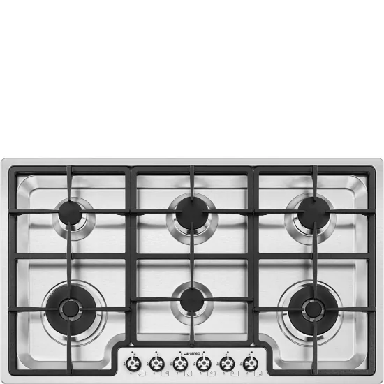 Smeg gas hob PGF962 90cm stainless steel 6 fires SemiFile