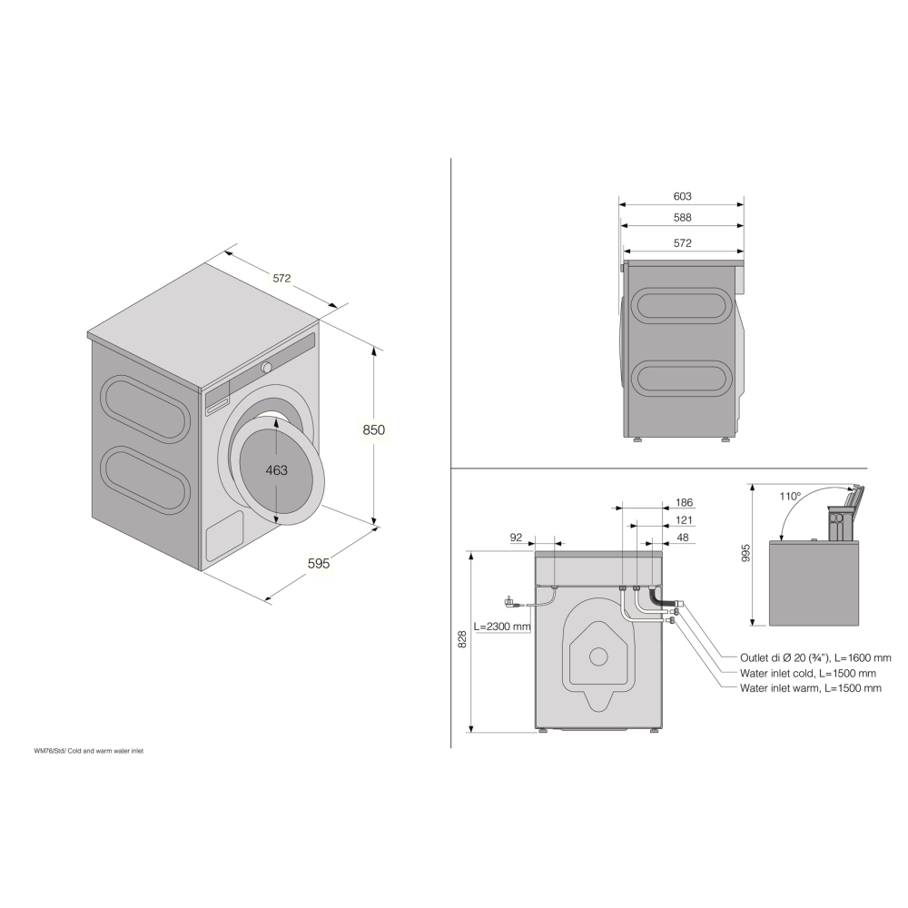Asko W7096XG Waschmaschine 9 kg 1600 RPM-Klasse A, Quattro Construction ™, Autodosis