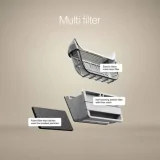 Primo piano del sistema **Multi-Filtro** o del filtro One Motion per mostrare la facilità di pulizia