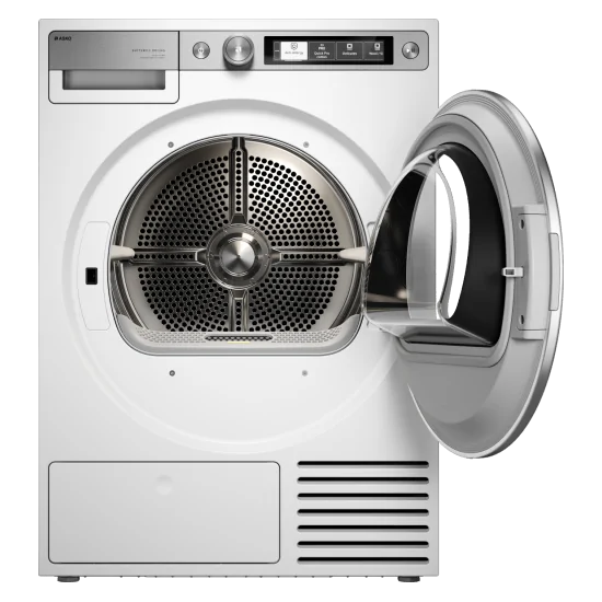 Secadora Askeo T709HUW 9 kg de estilo + Blanco, Bomba de calor de Clase B, Vapor, Guardia de paquete