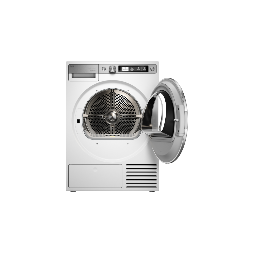 Asko T709HUW Trockner 9 kg Stil + Weiß, Klassen-Wärmepumpe, Dampf, Bündelschutz