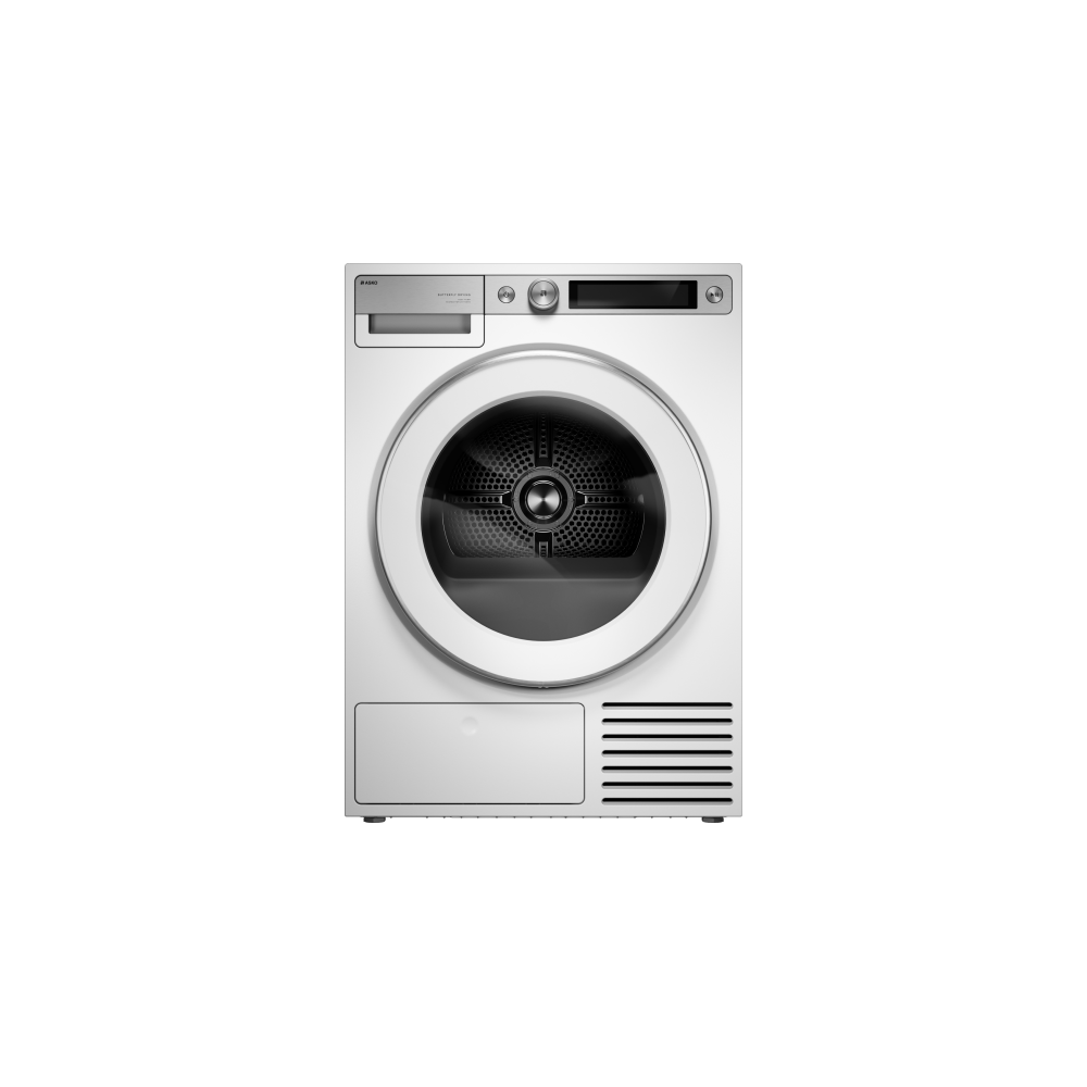 Secadora Askeo T709HUW 9 kg de estilo + Blanco, Bomba de calor de Clase B, Vapor, Guardia de paquete