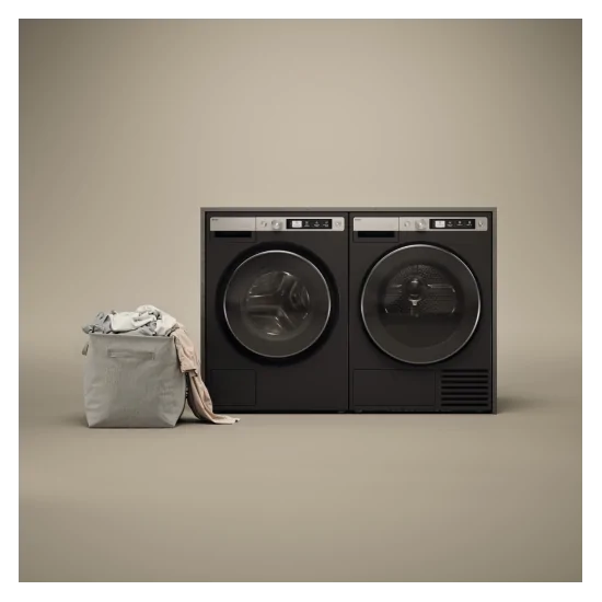 Asko T709Hug Sèche-linge 9 kg Style de graphite noir +, CLASSE DE POMPE DE CHALEUR B, STEAM, 58 DB