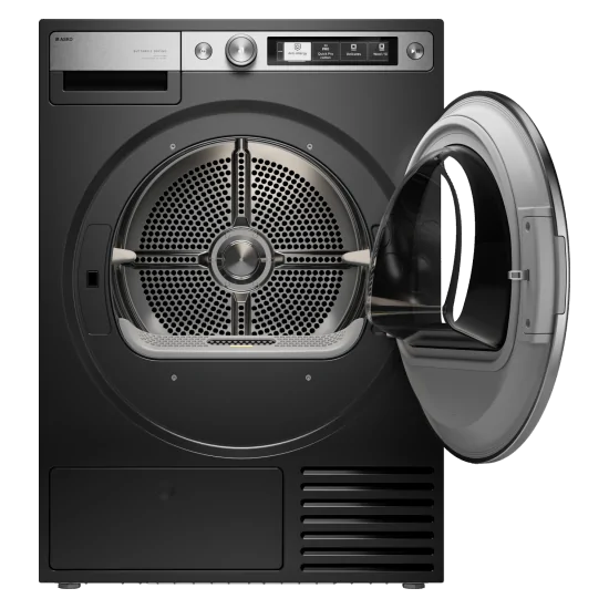 Asko T709Hug Sèche-linge 9 kg Style de graphite noir +, CLASSE DE POMPE DE CHALEUR B, STEAM, 58 DB