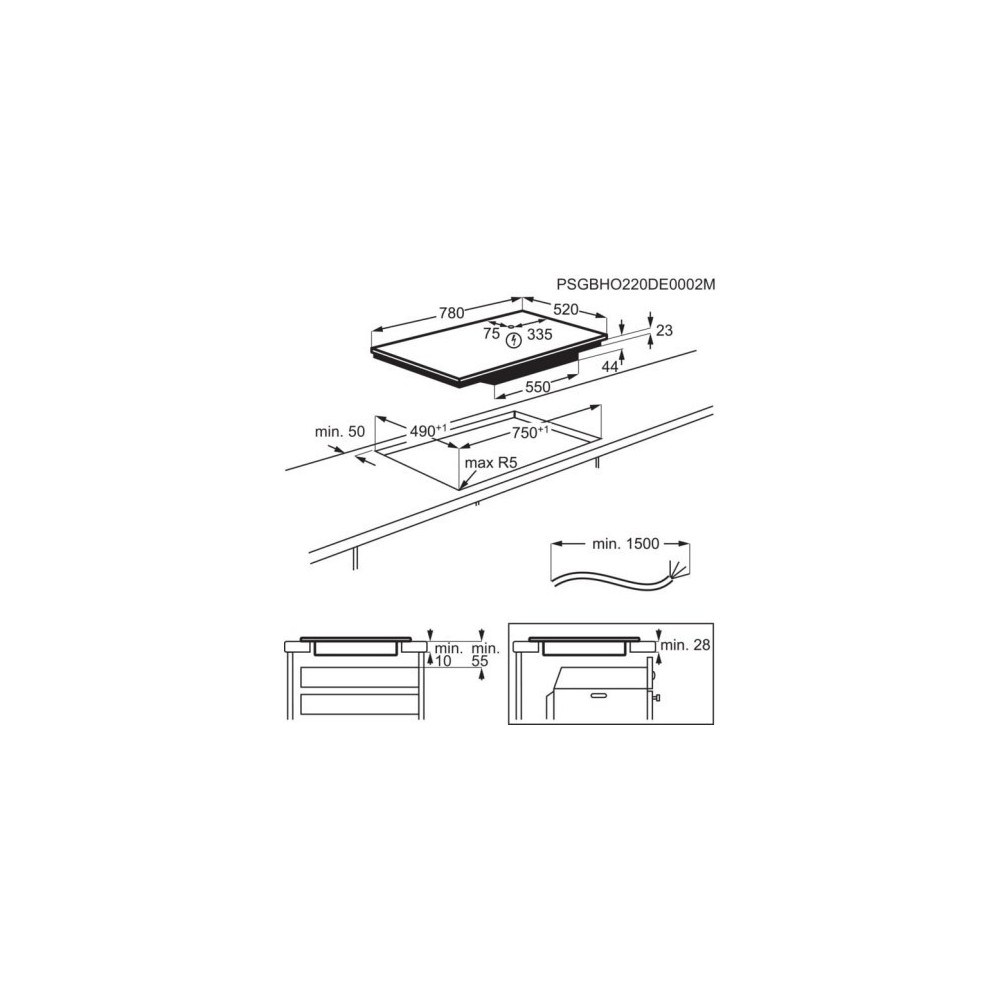 cuisine moderne avec-de-chaussée-induzione-AEG-80cm