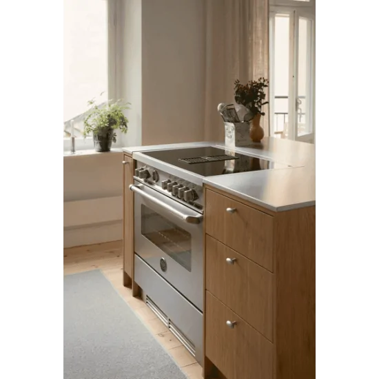 Bertazzoni MASCH94I1E - Cuisine 90cm Induction 4 zones + capuche intégrée + friture d'air |MISUMI