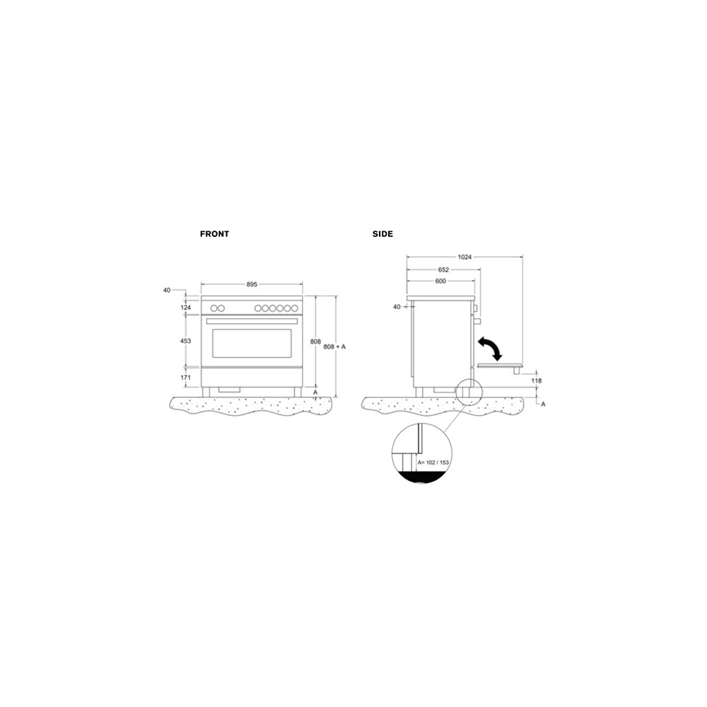 Bertazzoni MASCH94I1E - Cocina 90cm Inducción 4 Zonas + Capota integrada + Aire Frying ¦ DueG Store