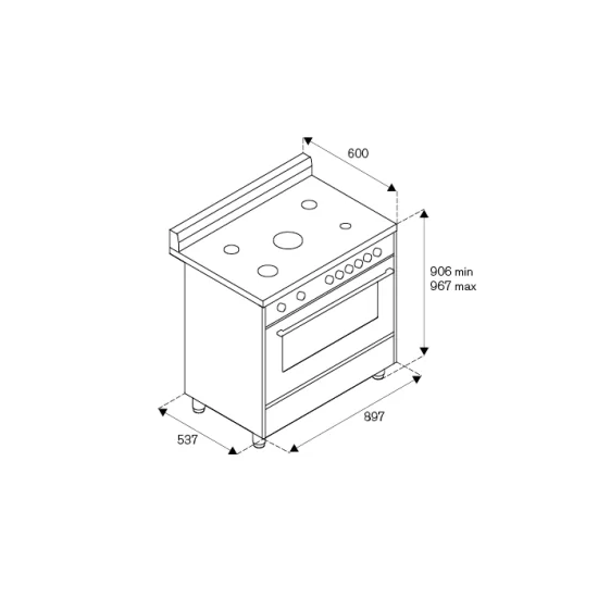 Кухня Bertazzoni Профессиональные 90см 5 нержавеющая сталь горелки