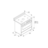 Cocina Bertazzoni Profesional 90cm 5 quemadores de acero inoxidable