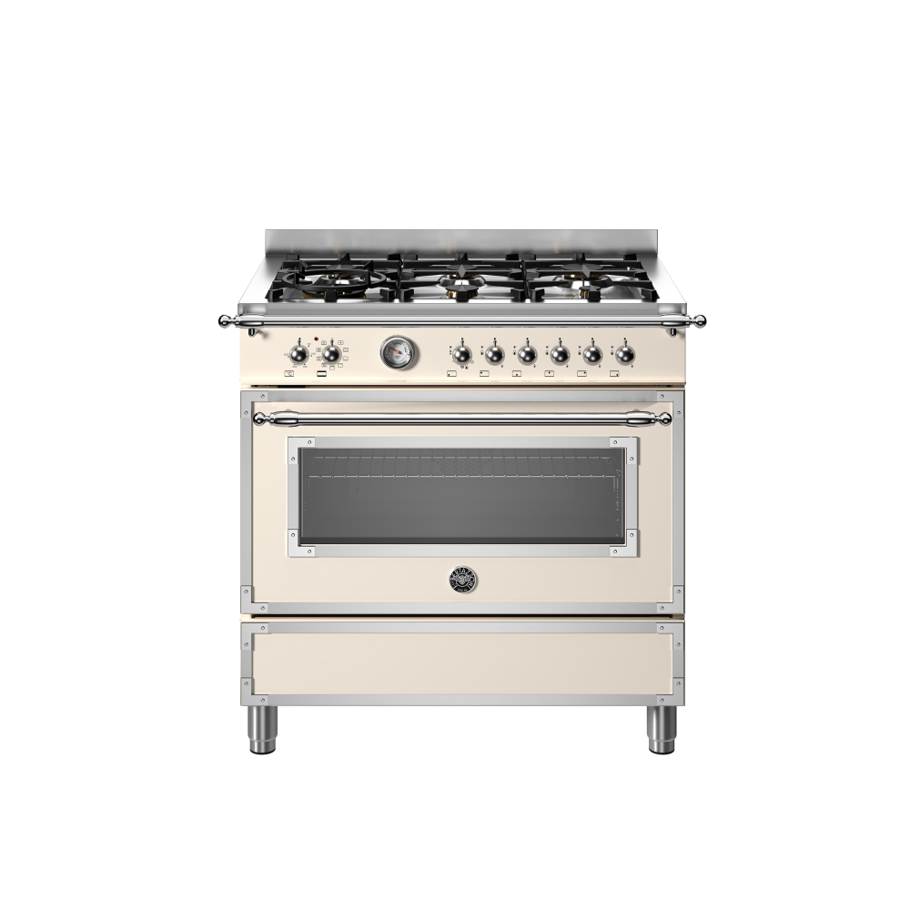 Bertazzoni 90 cm professionelle Küche mit 6 Brennern und Elektroofen.