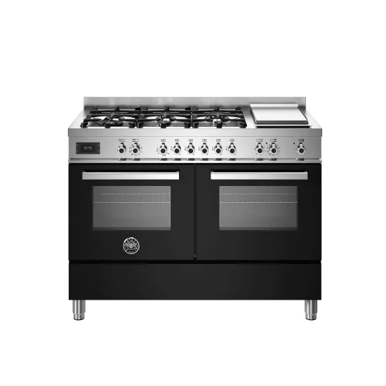 Bertazzoni PRO126G2E Professional Kitchen 120cm 6 Burners + Teppan-Yaki Plate, Double Electric Oven
