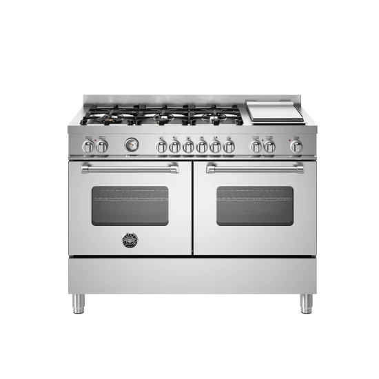 专业办法 Bertazzoni厨房 120cm 6 Burners with Plate Teppan Yaki and Double Electric Oven