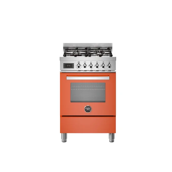 Descubra la cocina de la serie profesional Bertazzoni: 6 Colores, 4 Quemadores y horno eléctrico.