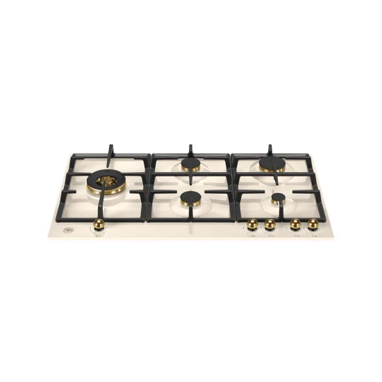 Bertazzoni Heritage P905LHERAG | 90cm Gas Hob Ivory & Gold