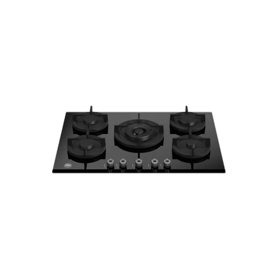 Bertazzoni P755CPROGNE 75cm Black Glass Gas Hob with 4kW Wok