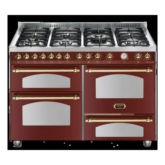 Cuisinière Lofra Dolcevita 120cm avec 3 Fours | 4 Couleurs : Ivoire, Noir, Rouge Bourgogne, Blanc Nacré