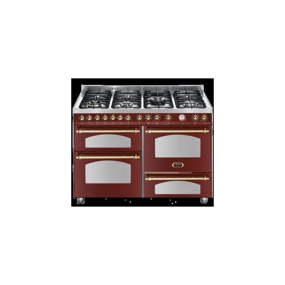 Cuisinière Lofra Dolcevita 120cm avec 3 Fours | 4 Couleurs : Ivoire, Noir, Rouge Bourgogne, Blanc Nacré