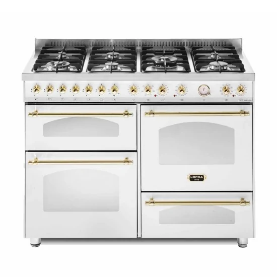 Lofra Cucina Dolcevita 120cm con 3 Forni | 4 Colori: Avorio, Nero, Rosso Burgundy, Acciaio Inox