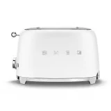 Seitenansicht weißer SMEG Toaster - Kompaktes Design mit integriertem Kabel